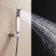 Brushed Nickel Luxurious LED Shower Faucet Square Rain Shower System with Hand Shower and Body Sprays