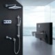 Modern Shower System with Slide Bar Handshower and In-Wall Chrome Shower Faucet