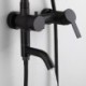 Stainless Steel Bathroom Shower System with Black Shower Faucet