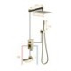 Concealed Installation Brushed Gold Shower Faucet System (Embedded Box Included)