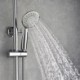 Copper European Shower Set Hot and Cold Faucet Silver White