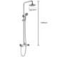 Copper European Shower Set Hot and Cold Faucet Silver White