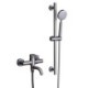 Bathroom Tub Faucet Waterfall Spout Mixer Tap With Hand Shower Wall Mounted