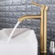 Bathroom Mixer Tap Single Faucet in Brushed Gold Stainless Steel (Tall)