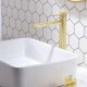 Simple Style Bathroom Basin Tap with Brushed Gold Vessel Sink Faucet