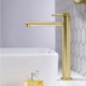 Simple Style Bathroom Basin Tap with Brushed Gold Vessel Sink Faucet