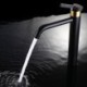 Bathroom Sink Mixer Tap in Black Brass with 360 Degree Rotatable Spout (Tall)