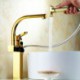 Special Bathroom Sink Tap with Luxurious Gold Basin Faucet