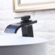 No Battery Required Glass LED Bathroom Sink Faucet Modern Waterfall Vessel Sink Mixer Tap