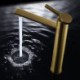 Bathroom Sink Faucet Basin Tap Mixer in Brushed Gold Brass with 360 Degree Rotatable Spout