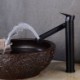 Modern Round Bathroom Vessel Sink Tap Black Swivel Basin Faucet