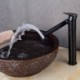 Modern Round Bathroom Vessel Sink Tap Black Swivel Basin Faucet