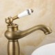 Bathroom SinkTap Single Hole Single Handle Basin Water Faucet in Antique Brushed Brass