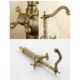 Single Hole Double Handle Antique Brushed Finish Brass Sink Faucet