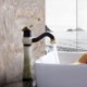 Bathroom Sink Faucet Basin Vanity Mixer Tap Luxury Solid Brass Jade Stone