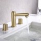 Bathroom Hot and Cold Faucet with Two-Handle Split Brass Basin Faucet