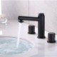 Bathroom Hot and Cold Faucet with Two-Handle Split Brass Basin Faucet