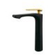 Deck Mounted Single Hole Single Handle Golden Handle Tall European Retro Style Black Bathroom Sink Faucet