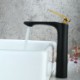 Deck Mounted Single Hole Single Handle Golden Handle Tall European Retro Style Black Bathroom Sink Faucet