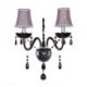 Bedroom Living Room Hallway European Style Crystal Sconce Black Two-Light Candle Wall Light