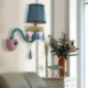 Kids Room Bedroom European Crystal Sconce Macaron Colorful Wall Light