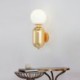 Glass Round Ball Wall Lamp with Capsule Shape Fixture Bedside Study Sconce Nordic Simple Wall Lamp