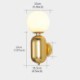Glass Round Ball Wall Lamp with Capsule Shape Fixture Bedside Study Sconce Nordic Simple Wall Lamp