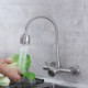 Brushed Nickel Wall Mount Stainless Steel Kitchen Faucet Sink Mixer Tap