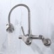 Kitchen Sink Faucet with Wall Mounted Stainless Steel Mixer Tap