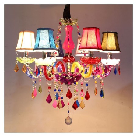 Kids Room Bar Large Colorful Crystal Chandelier European Pendant Light