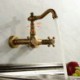 Brass Wall Mount Swivel Spout Kitchen Tap Antique Kitchen Faucet