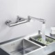 Chrome Swing-arm Pot Filler Kitchen Faucet Wall Mounted Kitchen Tap