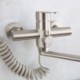 Stainless Steel Brushed Rotatable Wall Mounted Kitchen Faucet with Bidet Spray Shower Head