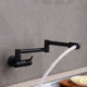 Cold Only Wall Mount Black Pot Filler Faucet Swing-arm Kitchen Tap