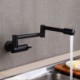 Cold Only Wall Mount Black Pot Filler Faucet Swing-arm Kitchen Tap