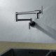 Chrome Swing-arm Wall Mount Kitchen Cold Tap LED Pot Filler Faucet