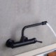 Matte Black Wall Mount Kitchen Mixer Faucet