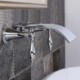 Widespread Bathroom Sink Mixer Tap 2 Handle Wall Mount Curved Waterfall Sink Faucet