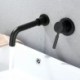 Solid Brass Basin Tap with Black Wall Mounted Bathroom Faucet