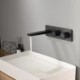 Black Wall Mounted Brass Dual Handle Mixer Thermostatic Bathroom Faucet