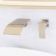 Wall Mount Curved Waterfall Sink Faucet Brushed Nickel Bathroom Sink Tap