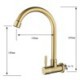 Wall Mounted Rotatable Stainless Steel Kitchen Faucet in Brushed Gold