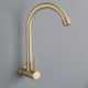 Wall Mounted Rotatable Stainless Steel Kitchen Faucet in Brushed Gold