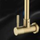 Wall Mounted Rotatable Stainless Steel Kitchen Faucet in Brushed Gold