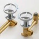 Wall Mounted Brass Bathroom Sink Faucet with Industrial Style Basin Mixer Tap