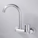 Tall Chrome Kitchen Faucet with Wall Mount