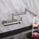 Brushed Nickel 304 Stainless Steel Kitchen Mixer Tap Stair Shape Pot Filler Kitchen Faucet