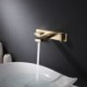 Available in Brushed Gold/Black Wall Mounted Centerset Basin Faucet Brass Bathroom Sink Tap with Embedded Box