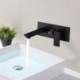 Wall Mounted Brass Basin Faucet Centerset Tap with LED Display Function Embedded Box Available in Chrome/Black