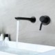 Bathroom Single Handle Basin Tap in Black Brass Wall Mounted Faucet